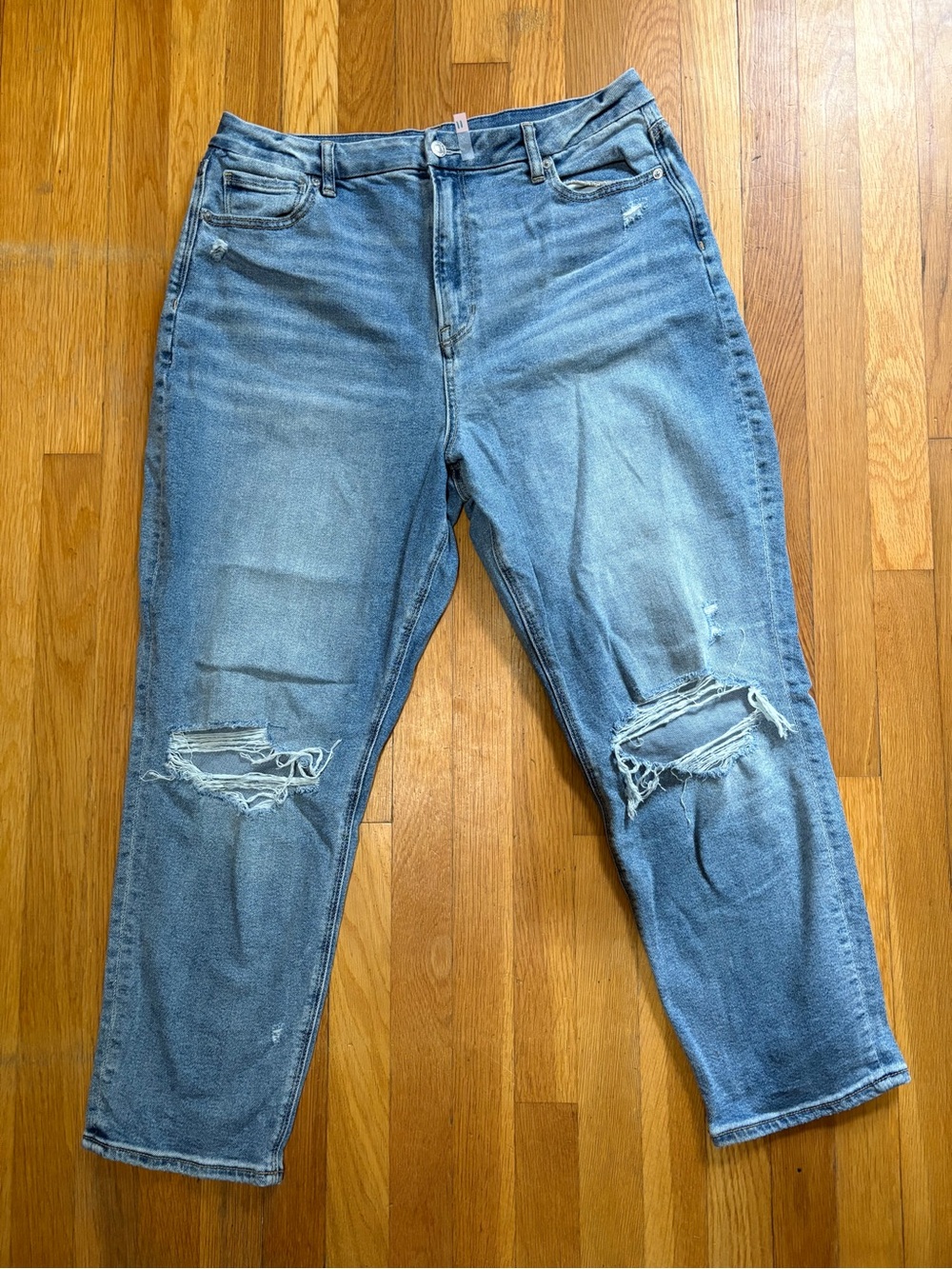American Eagle Classic High-Rise Womens Distressed Blue Jeans